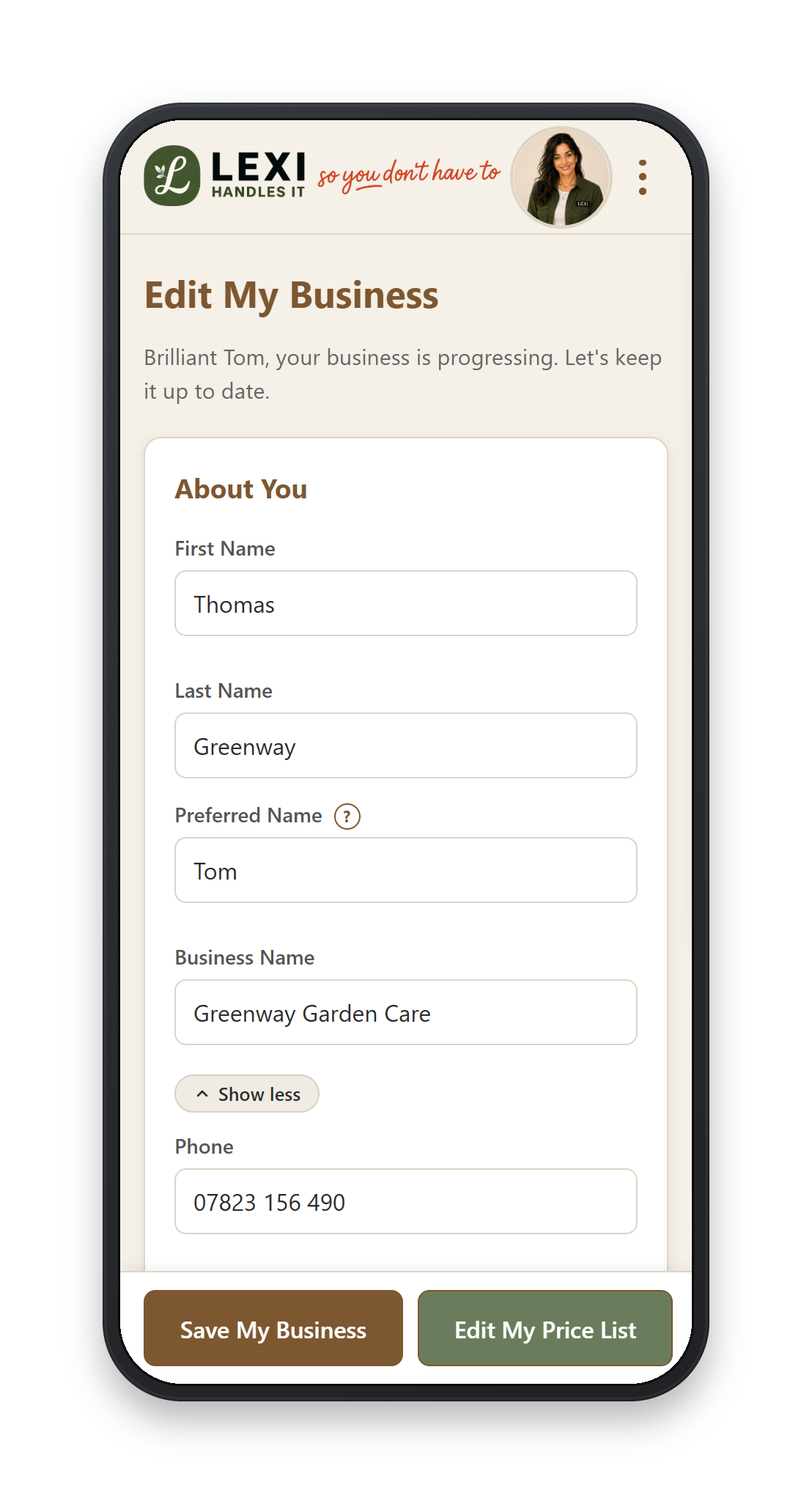 Business setup